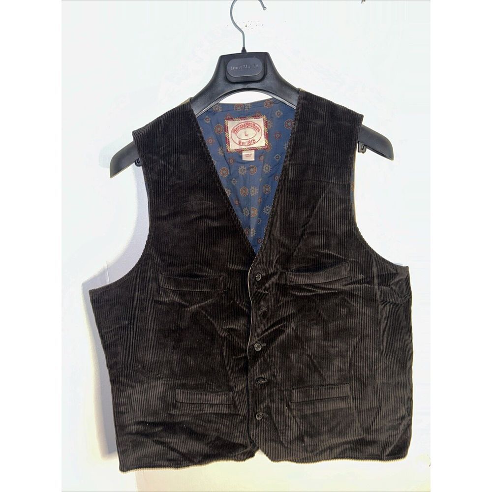 Vintage Brooks Brothers Vest 100% Cotton Button,‎ 4 Pocket Mens Large
